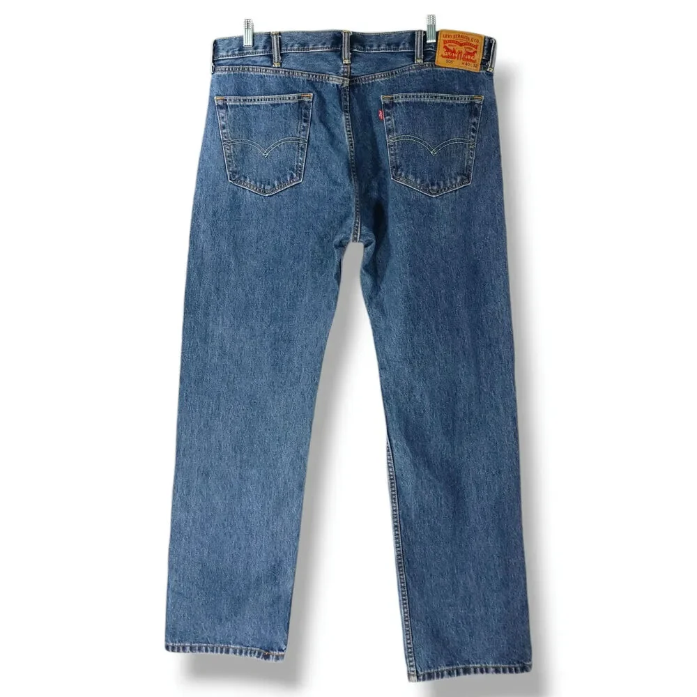 Levi’s 505 Regular Fit Straight Leg Jeans W40 L32 Dark Stonewash Zip Fly VTG Y2K